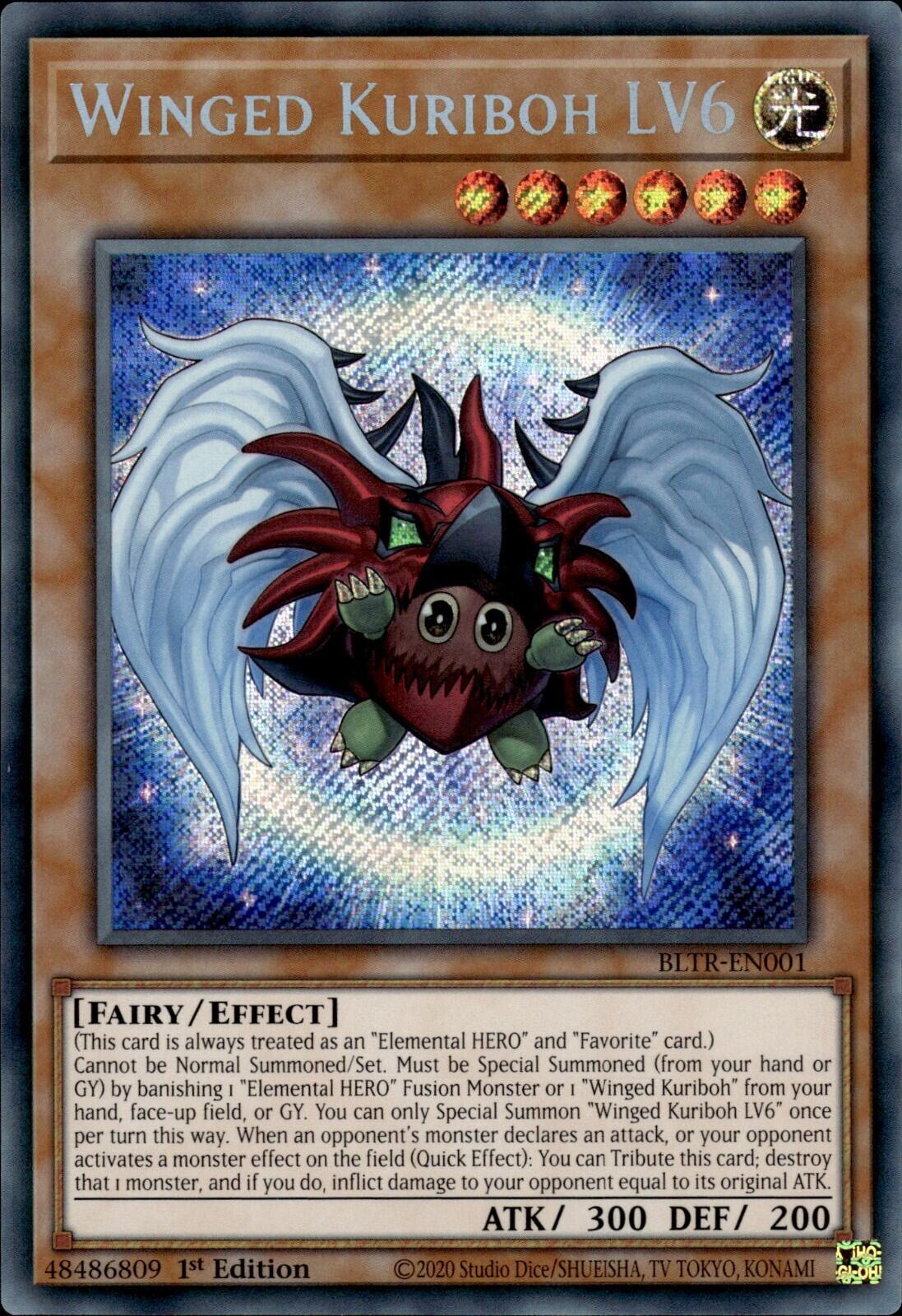 yugioh card kuriboh YuGiOh Trading Card Game Battles of Legend: Terminal Revenge Quarter Century Secret Rare Winged Kuriboh LV6 BLTR-EN001