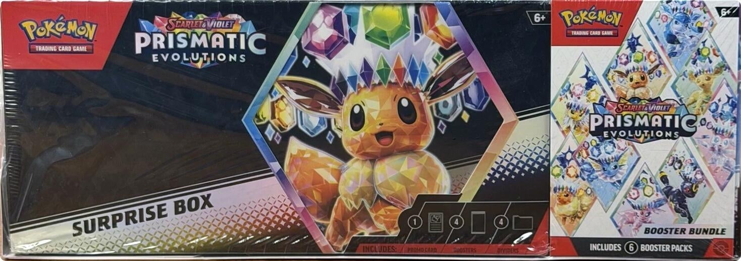 Prismatic Evolutions Booster Bundle + Surprise Box Bundle (Sam's Club) – 50cards