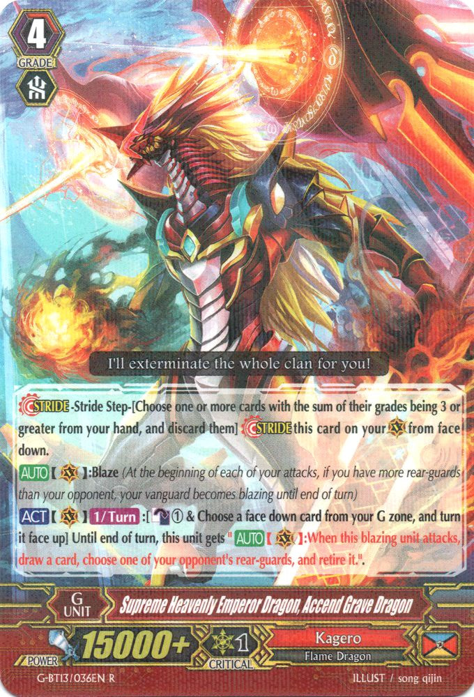 ultimate stride booster box Supreme Heavenly Emperor Dragon, Accend Grave Dragon (G-BT13/036EN) [U