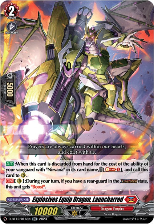 Explosives Equip Dragon, Launcharred (D-BT12/016EN) [Evenfall Onslaugh 50cards Explosives Equip Dragon, Launcharred (D-BT12/016EN) [Evenfall Onslaugh 50cards