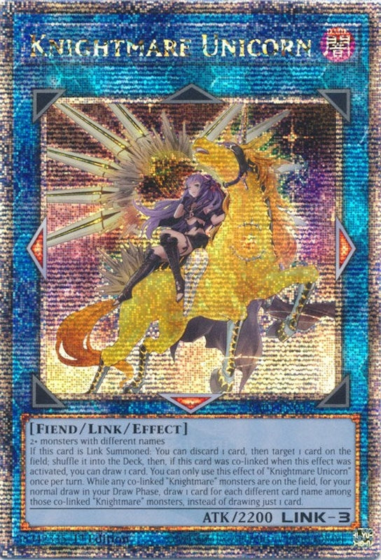 Knightmare Unicorn (Alternate Art) (Quarter Century Secret Rare) (RA01-EN043)