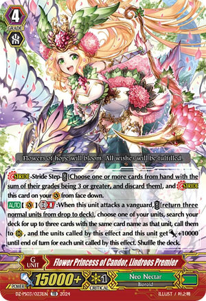 Flower Princess of Candor, Lindroos Premier (DZ-PS03/023EN) [DZ-PS03: Premium Deckset “Musketeer”]