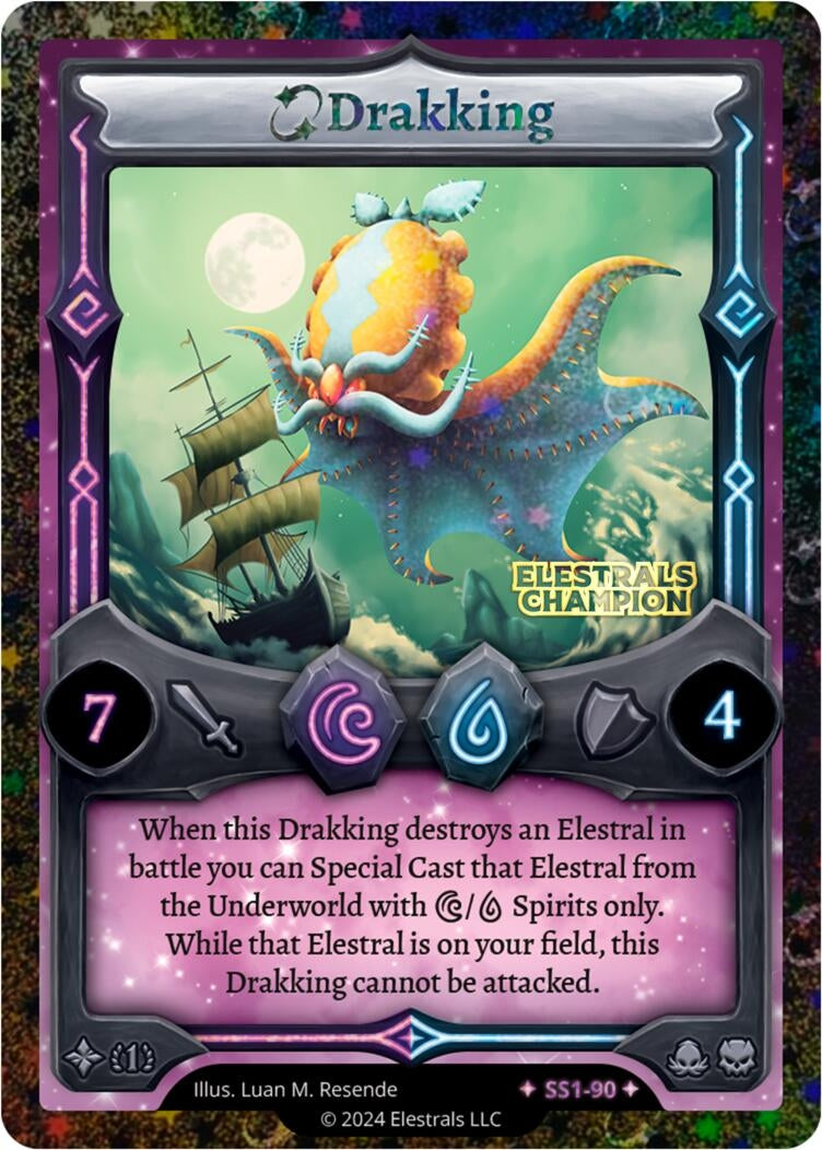 Image for Drakking (Gold Champion Stamped) (SS1-90) - Elestrals