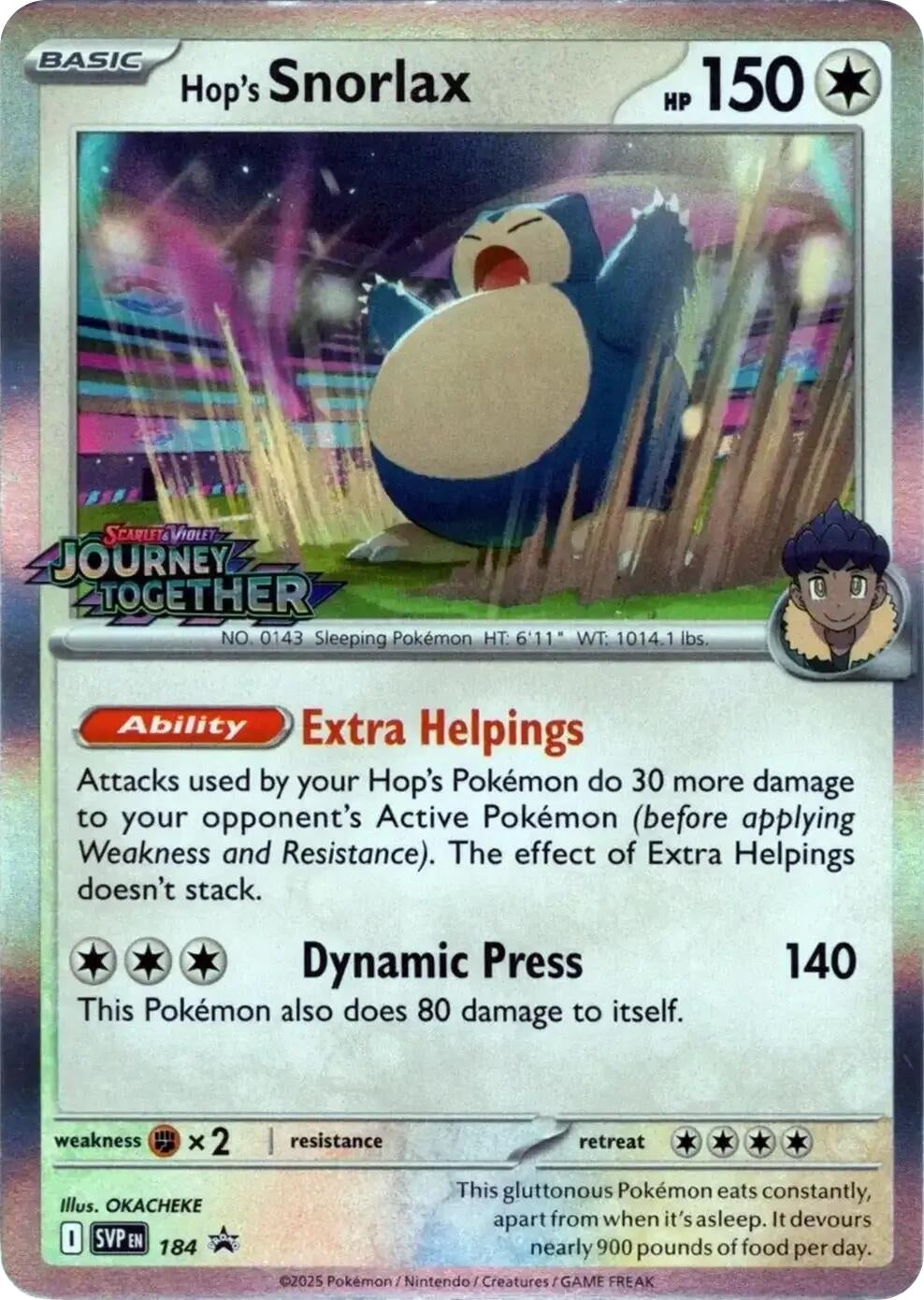 Hop's Snorlax - 184 (Prerelease) (184)