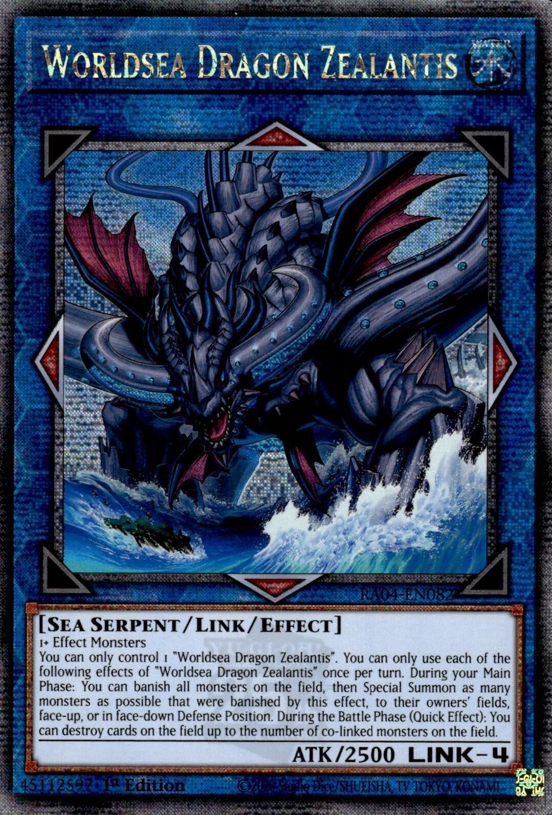 Worldsea Dragon Zealantis (Quarter Century Secret Rare) (RA04-EN082)