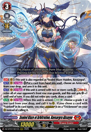 Sealed Blaze of Arbitration, Bavsargra Aksayya (DZ-BT07/001EN) [DZ-BT07: Moon Fangs & Cerulean Blaze]
