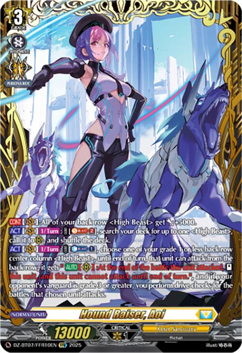 Hound Raiser, Aoi (DZ-BT07/FFR10EN) [DZ-BT07: Moon Fangs & Cerulean Blaze]