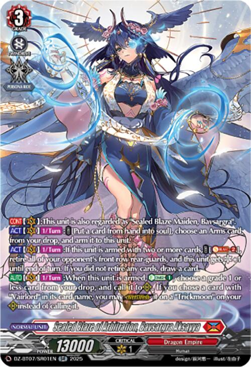 Sealed Blaze of Arbitration, Bavsargra Aksayya (DZ-BT07/SR01EN) [DZ-BT07: Moon Fangs & Cerulean Blaze]