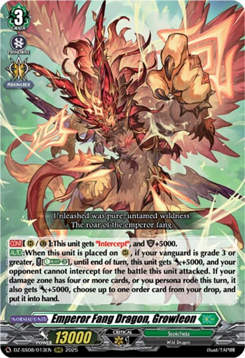 Image for Emperor Fang Dragon, Growleon (RRR) (DZ-SS08/013EN) - Cardfight Vanguard