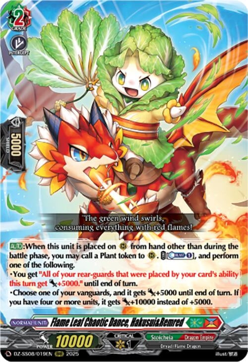 Image for Flame Leaf Chaotic Dance, Hakusui&Remred (RRR) (DZ-SS08/019EN) - Cardfight Vanguard