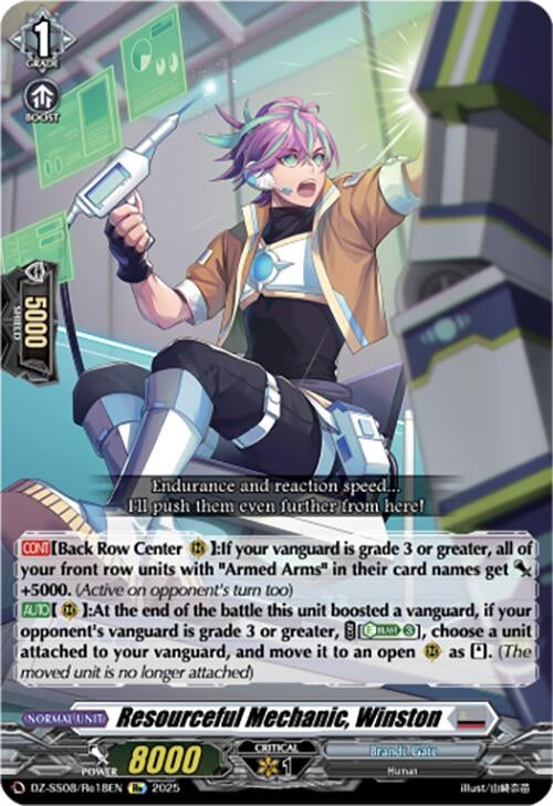 Image for Resourceful Mechanic, Winston (DZ-SS08/Re18EN) - Cardfight Vanguard