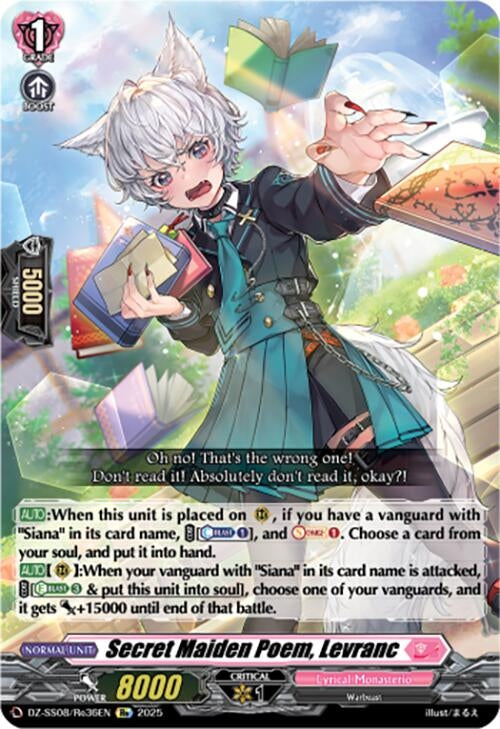 Image for Secret Maiden Poem, Levranc (DZ-SS08/Re36EN) - Cardfight Vanguard