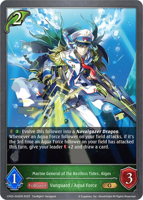 Image for Marine General of the Restless Tides, Algos (CP03-005EN) - Shadowverse: Evolve