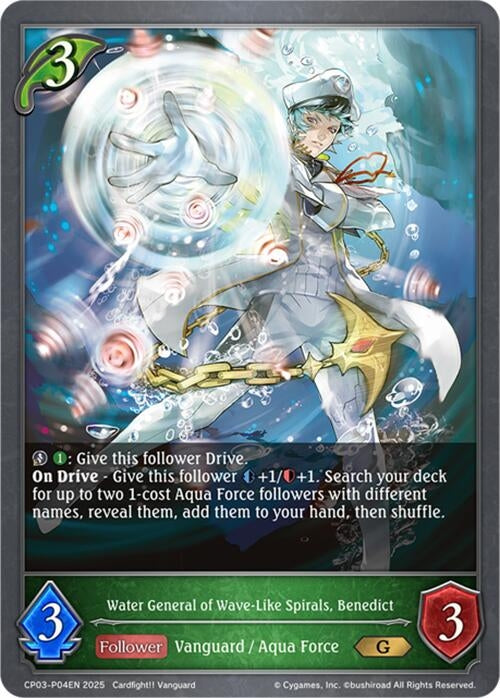 Image for Water General of Wave-Like Spirals, Benedict - P04EN (Foil) (CP03-P04EN) - Shadowverse: Evolve