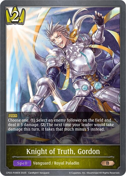 Image for Knight of Truth, Gordon - P28EN (Foil) (CP03-P28EN) - Shadowverse: Evolve