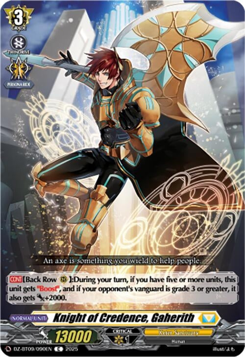 Image for Knight of Credence, Gaherith (DZ-BT09/090EN) - Cardfight Vanguard