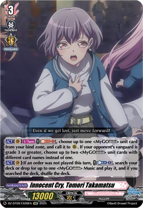 Image for Innocent Cry, Tomori Takamatsu (EXRRR) (DZ-BT09/EX09EN) - Cardfight Vanguard