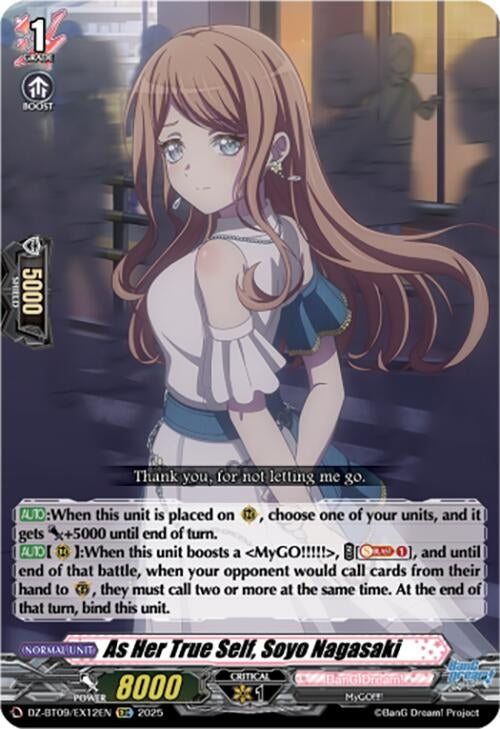 Image for As Her True Self, Soyo Nagasaki (EXC) (DZ-BT09/EX12EN) - Cardfight Vanguard