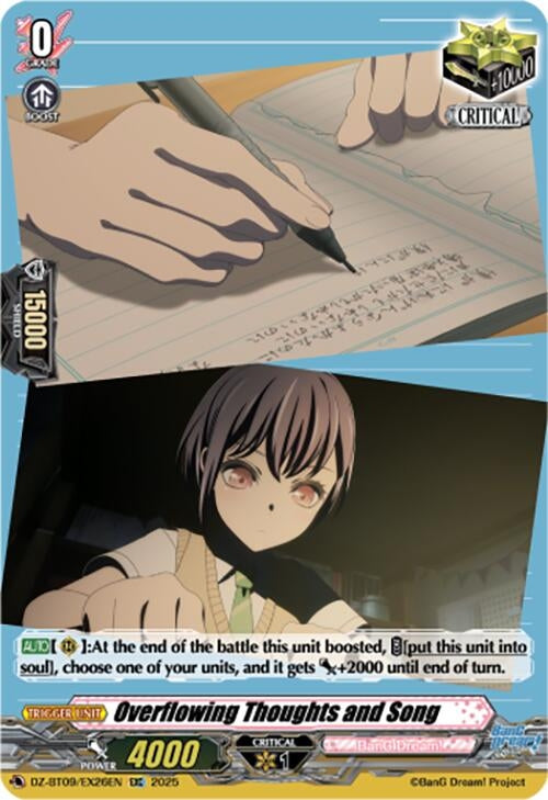 Image for Overflowing Thoughts and Song (EXC) (DZ-BT09/EX26EN) - Cardfight Vanguard