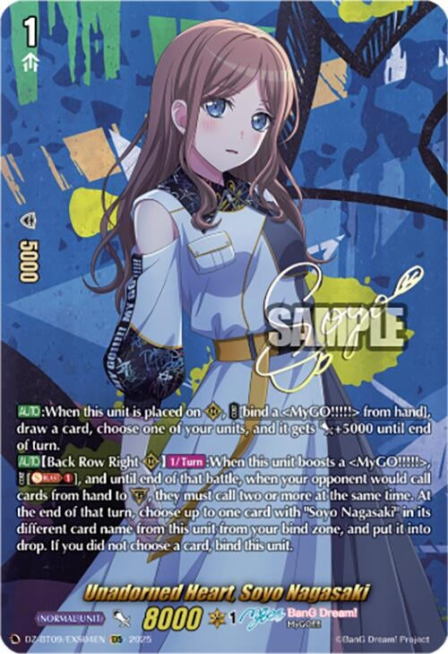 Image for Unadorned Heart, Soyo Nagasaki  (EXS) (DZ-BT09/EXS04EN) - Cardfight Vanguard