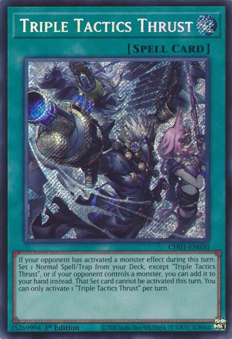 Triple Tactics Thrust (Secret Rare) (CH01-EN030)