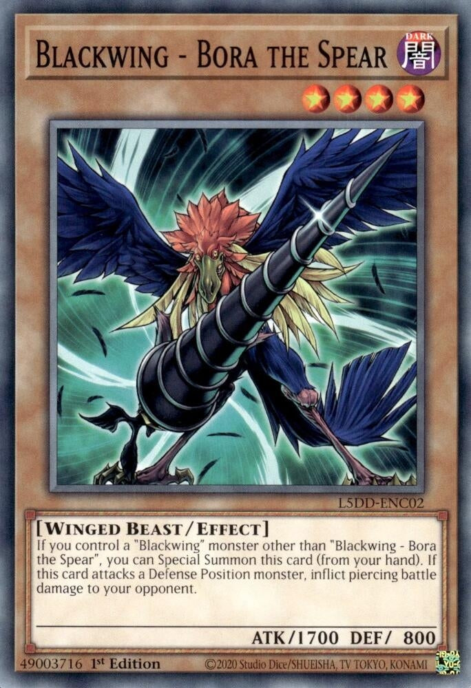 Image for Blackwing - Bora the Spear (L5DD-ENC02) - YuGiOh