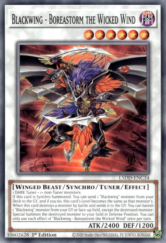 Image for Blackwing - Boreastorm the Wicked Wind (L5DD-ENC34) - YuGiOh