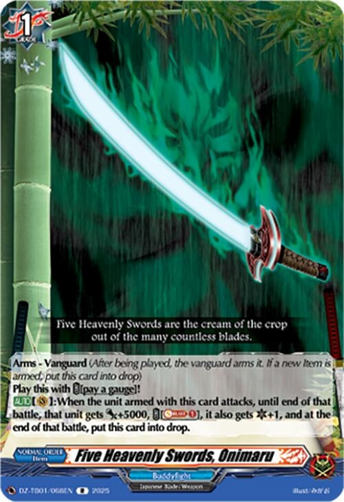 Image for Five Heavenly Swords, Onimaru (DZ-TB01/068EN) - Cardfight Vanguard