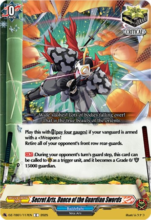 Image for Secret Arts, Dance of the Guardian Swords (DZ-TB01/117EN) - Cardfight Vanguard