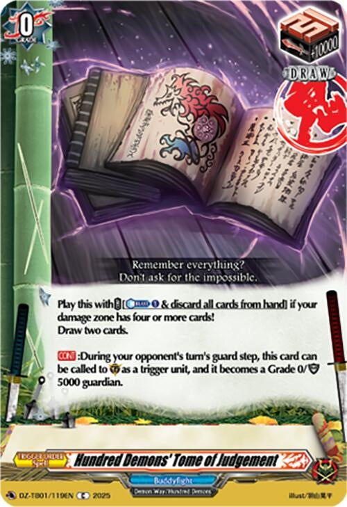 Image for Hundred Demons' Tome of Judgement (DZ-TB01/119EN) - Cardfight Vanguard