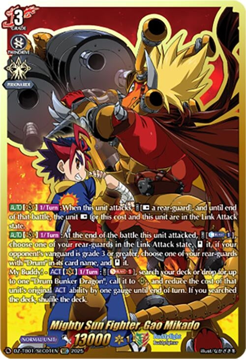 Image for Mighty Sun Fighter, Gao Mikado (SEC) (DZ-TB01/SEC01EN) - Cardfight Vanguard