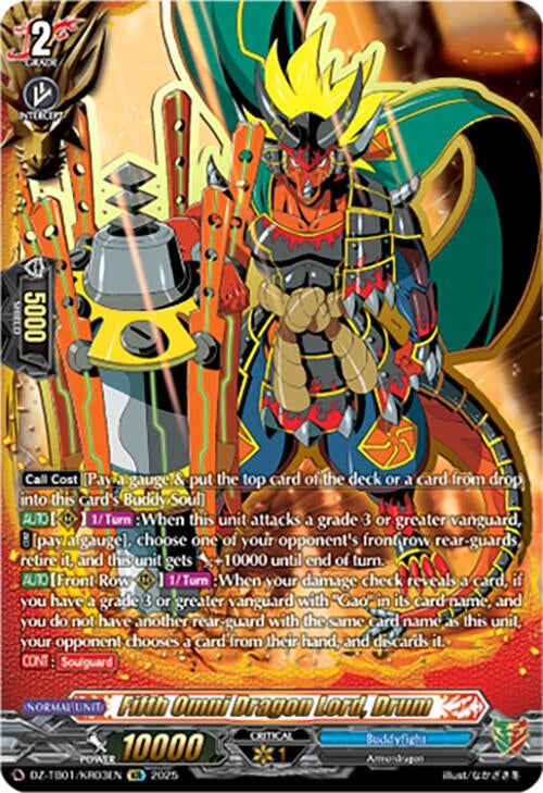 Image for Fifth Omni Dragon Lord, Drum (KR) (DZ-TB01/KR03EN) - Cardfight Vanguard