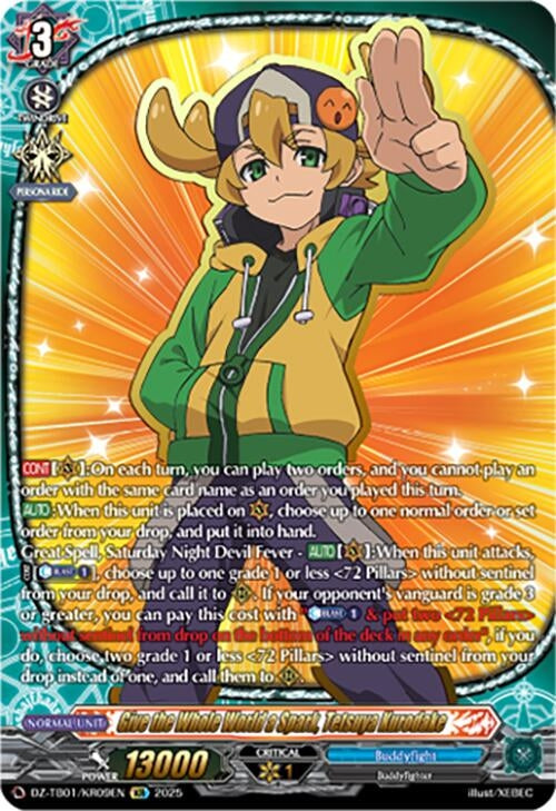 Image for Give the Whole World a Spark, Tetsuya Kurodake (KR) (DZ-TB01/KR09EN) - Cardfight Vanguard