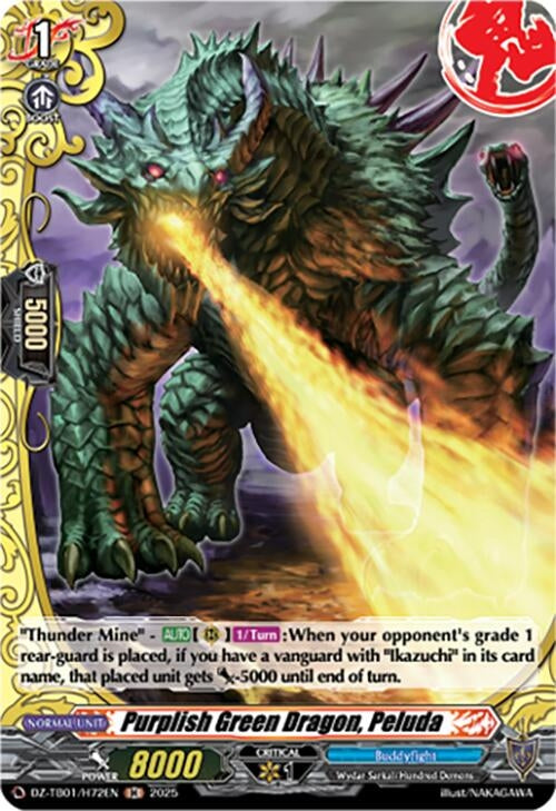 Image for Purplish Green Dragon, Peluda (H) (DZ-TB01/H72EN) - Cardfight Vanguard