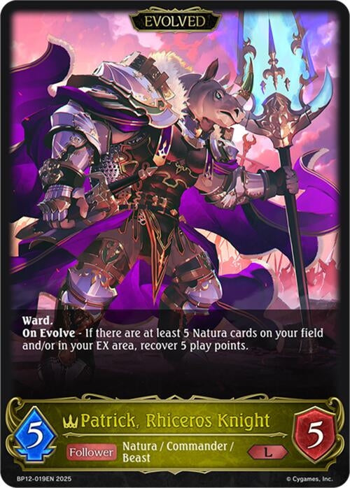 Image for Patrick, Rhiceros Knight (Evolved) (BP12-019EN) - Shadowverse: Evolve