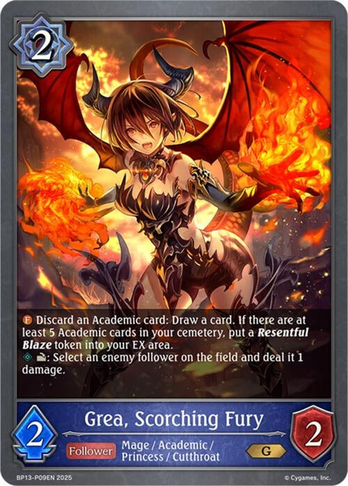 Image for Grea, Scorching Fury - P09 (Foil) (BP13-P09EN) - Shadowverse: Evolve