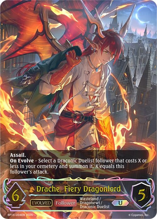 Image for Drache, Fiery Dragonlord (Evolved) (U) (BP13-U04EN) - Shadowverse: Evolve
