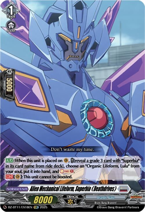 Image for Alien Mechanical Lifeform, Superbia (Deathdrives) (DZ-BT11/EX18EN) - Cardfight Vanguard