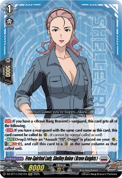 Image for Free-Spirited Lady, Shelley Rolen (Brave Knights) (DZ-BT11/EX21EN) - Cardfight Vanguard