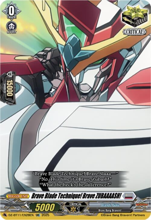 Image for Brave Blade Technique! Brave ZUBAAAASH! (DZ-BT11/EX28EN) - Cardfight Vanguard