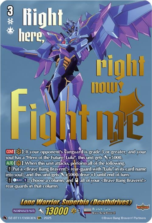 Image for Lone Warrior, Superbia (Deathdrives) (EXS) (DZ-BT11/EXS03EN) - Cardfight Vanguard