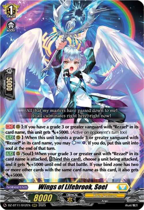 Image for Wings of Lifebrook, Soel (DZ-BT11/012EN) - Cardfight Vanguard