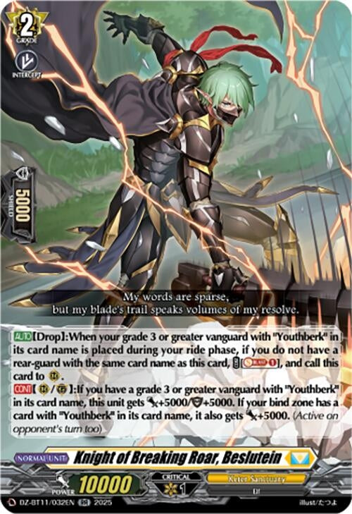 Image for Knight of Breaking Roar, Beslutein (DZ-BT11/032EN) - Cardfight Vanguard