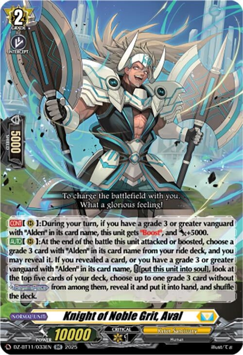 Image for Knight of Noble Grit, Aval (DZ-BT11/033EN) - Cardfight Vanguard