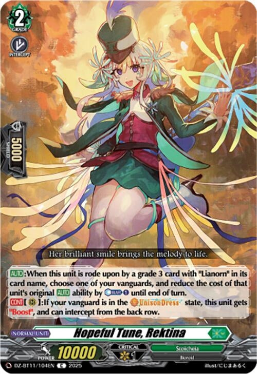 Image for Hopeful Tune, Rektina (DZ-BT11/104EN) - Cardfight Vanguard