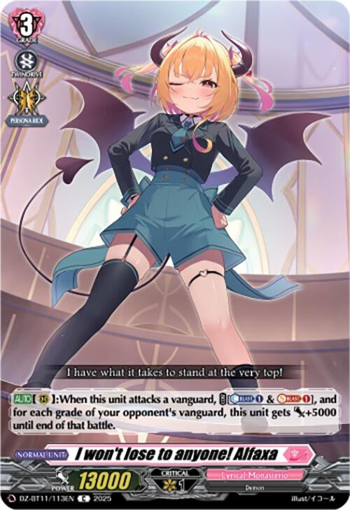 Image for I won't lose to anyone! Alfaxa (DZ-BT11/113EN) - Cardfight Vanguard
