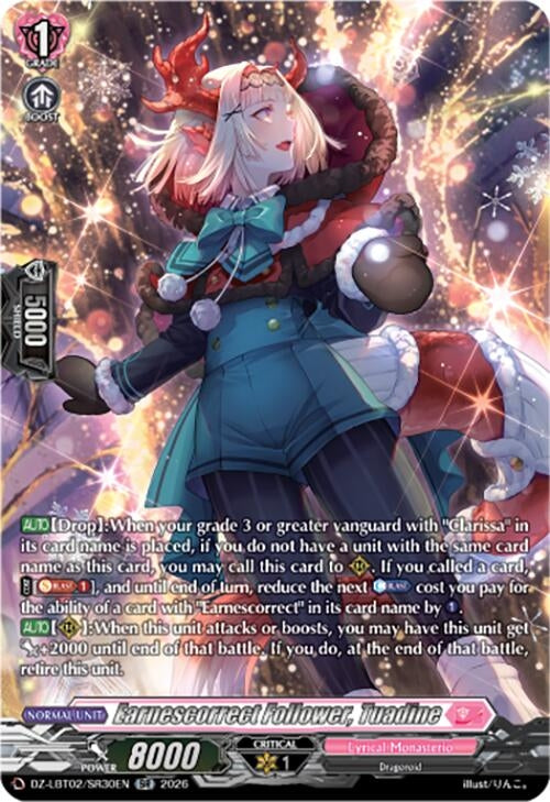 Image for Earnescorrect Follower, Tuadine (SR) (DZ-LBT02/SR30EN) - Cardfight Vanguard