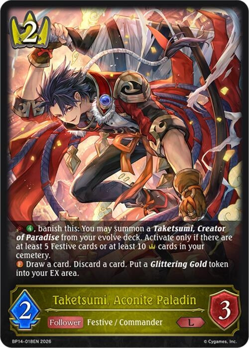 Image for Taketsumi, Aconite Paladin (BP14-018EN) - Shadowverse: Evolve