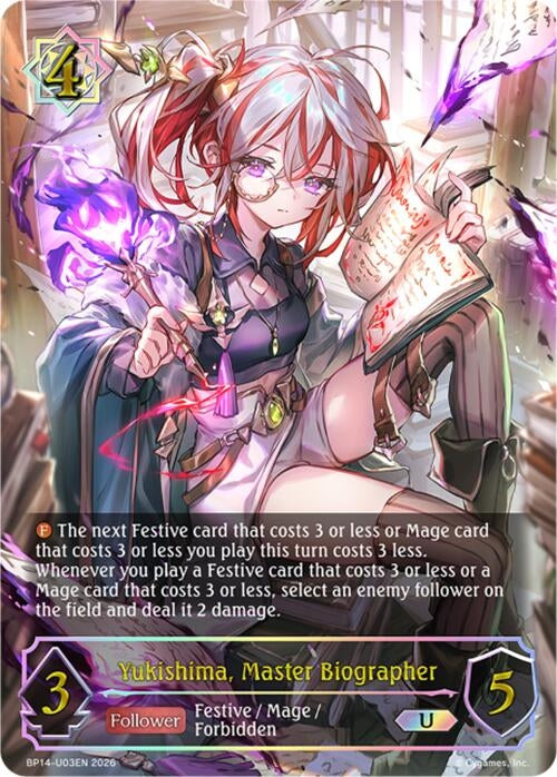 Image for Yukishima, Master Biographer (U) (BP14-U03EN) - Shadowverse: Evolve