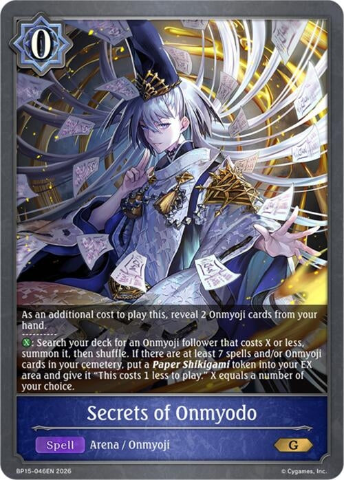 Image for Secrets of Onmyodo (BP15-046EN) - Shadowverse: Evolve